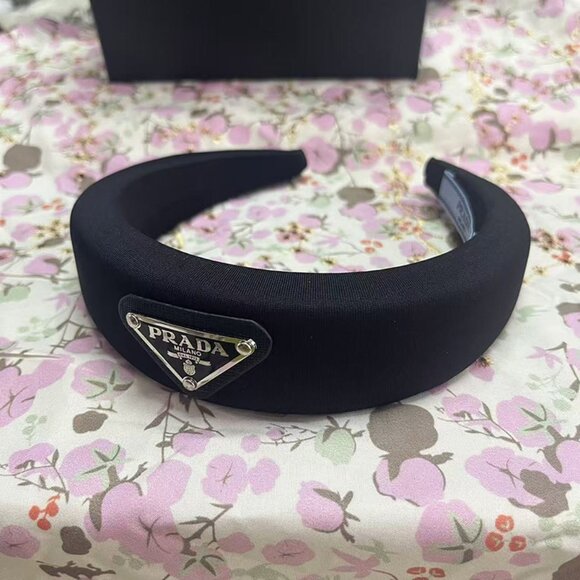 Prada Black Enamel-Logo Womens Headband - Picture 5 of 5